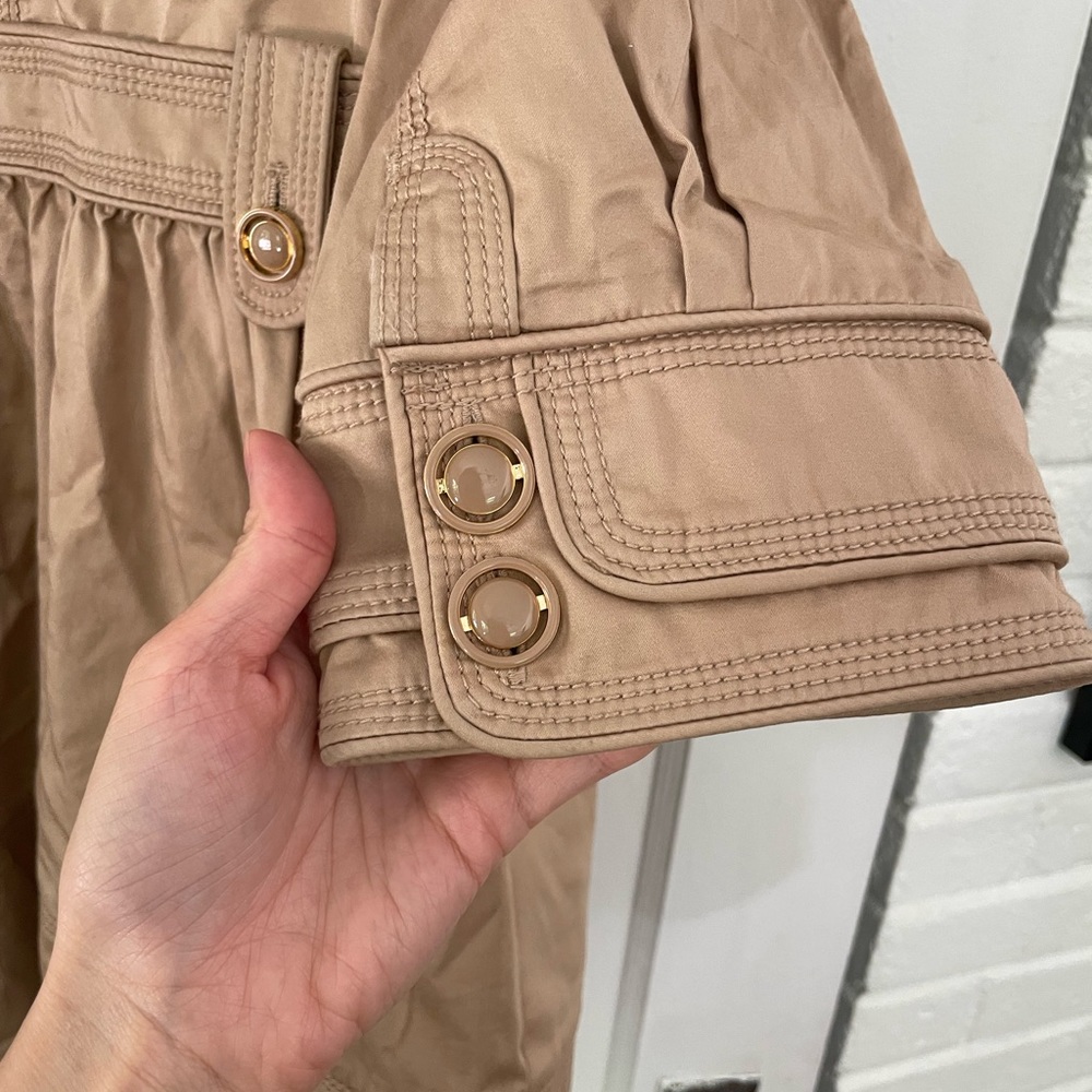Juicy Couture Tan Quarter Sleeve Trench Coat - Picture 4 of 8